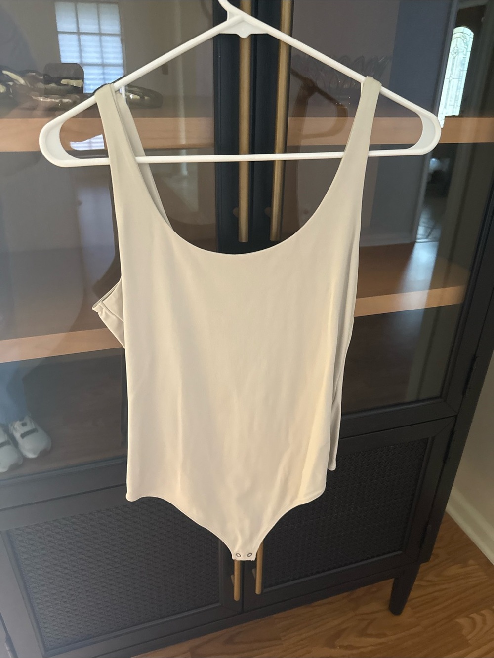 Abercrombie & Fitch Cream Scoop Neck Bodysuit